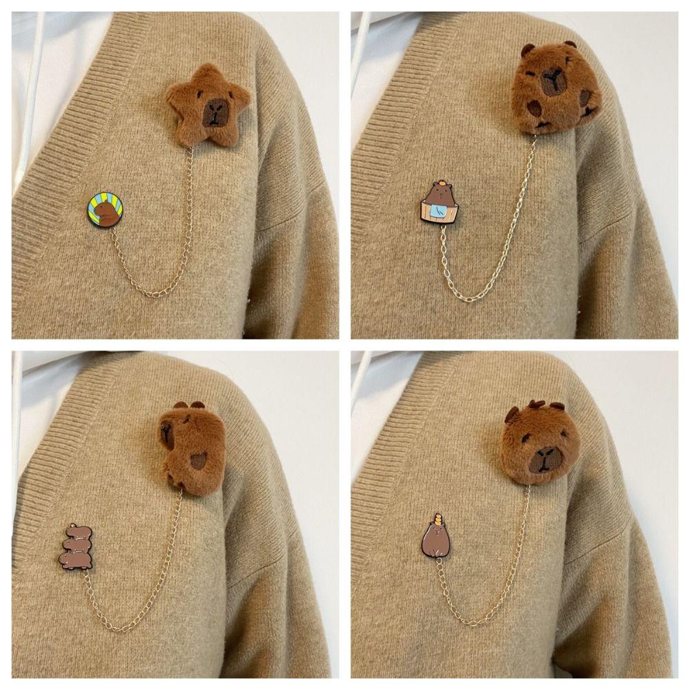 Lapel Star Capybara Brooch Kapibara Capibara Badge Cartoon Kapibara Pin Gift