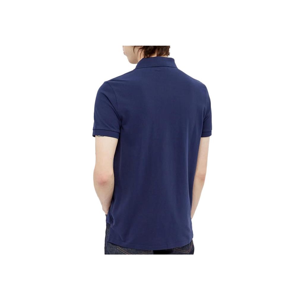 Polo Ralph Lauren Polo Bear Embroidered Button Straight Fit Short Sleeve Polo Shirt Men Tops Navy-Blue 710835783-001