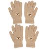 1-2pair Adorable Gloves Portable Winter Gloves Cute Soft Fluffy Plush Winter Gloves Cartoon Bear Winter Warm Full Finger Gloves
