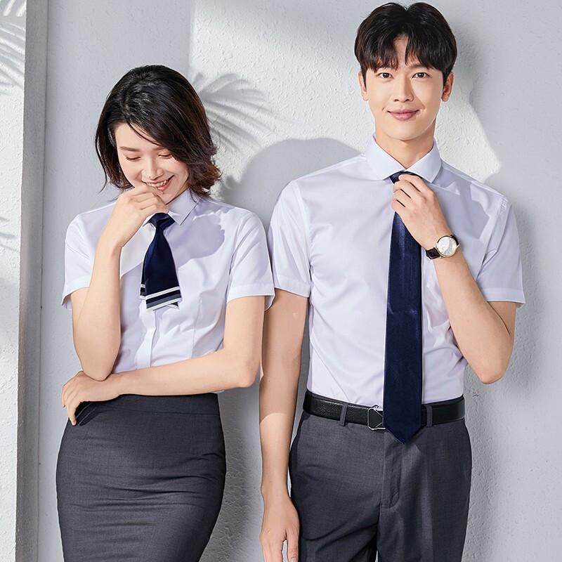Taluoman Unisex Short Sleeve Professional Business Shirt