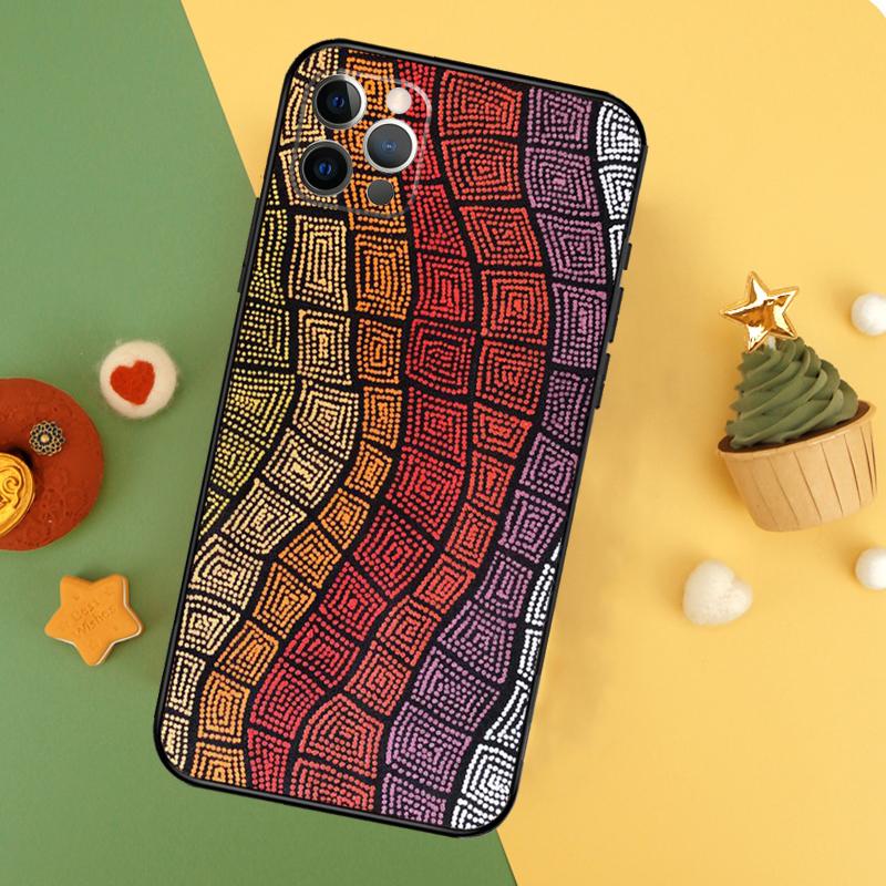 Aboriginal Art Print Funda For iPhone 11 12 13 14 16 15 Pro Max Mini XS Max X XR SE2 7 8 14 16 15 Plus Phone Case