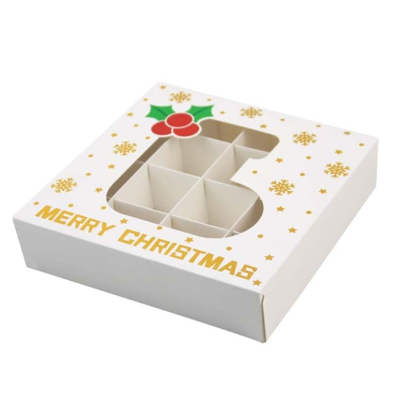 12Pcs Christmas Chocolate Box Gold Foil Chocolate Gift Box with 12 Slot Christmas Treat Boxes for Cookie Candy Chocolate