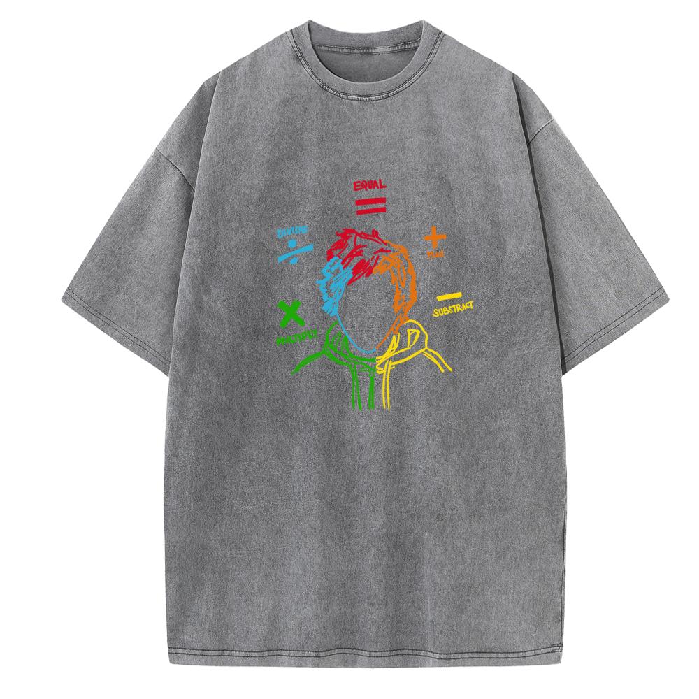 Ed Sheeran Mathematics Cotton Short Sleeve Oversized Harajuku Summer Unisex Music Fans Gift Shirts Vintag O-Neck