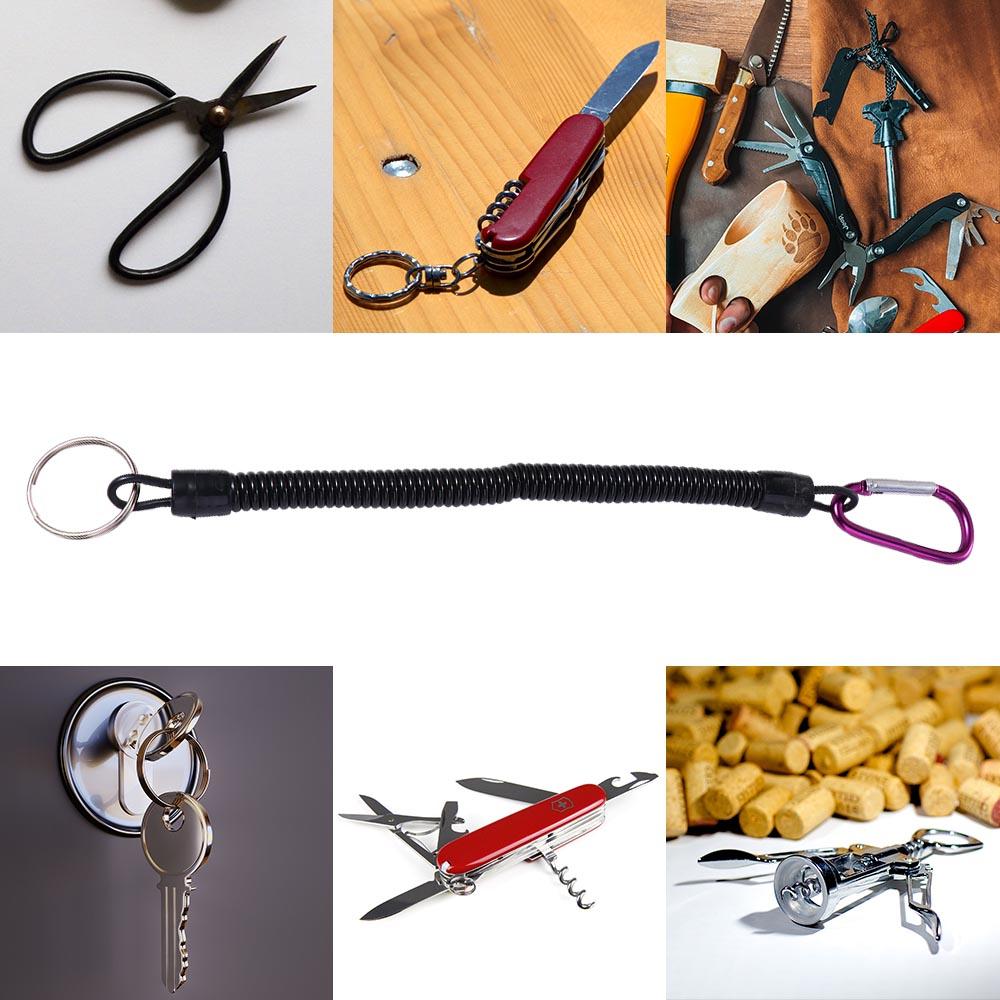For Women Hiking Fishing Lanyards Spring Elastic Rope Spring Key Cord Anti-lost Phone Keychain