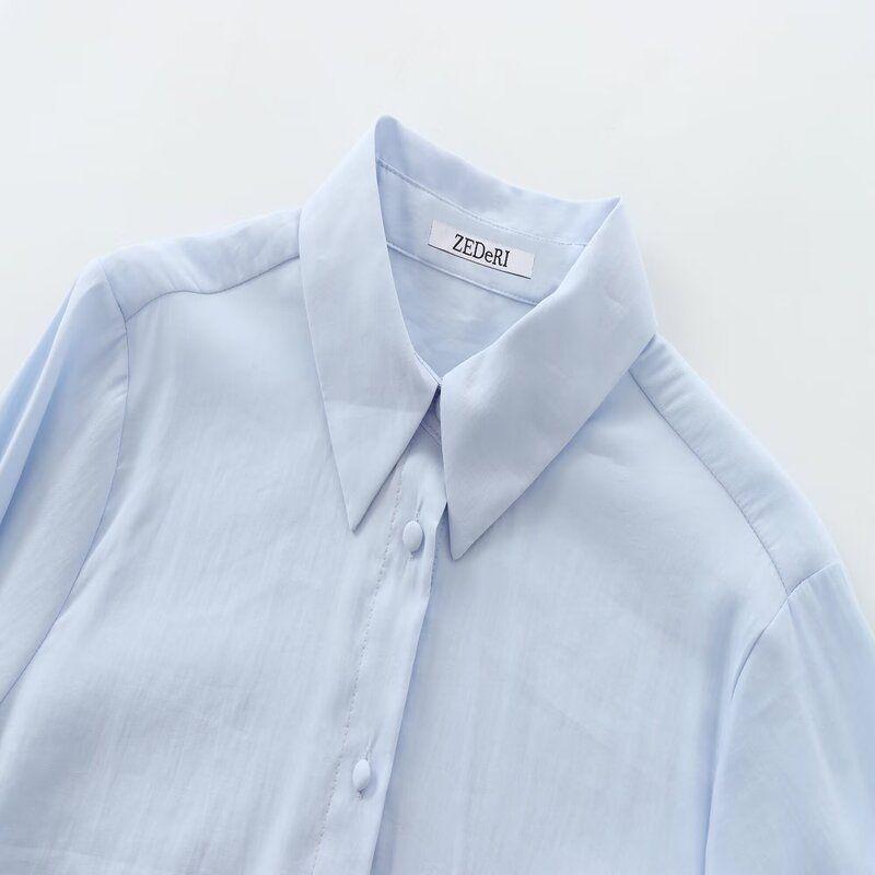 Fashion Style 2024 Fall and Winter New Women's Clothing Lining Button Decoration Long Sleeves Lapel Casual Shirt 2157227