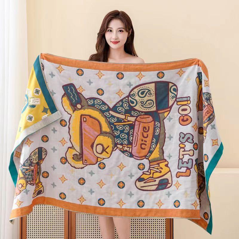 Extra Large 4 Layer Adult Cotton Gauze Bath Towel Soft Quick Dry Absorbent Summer Spring Oversized Wrap Towel Perfect For Home And Travel