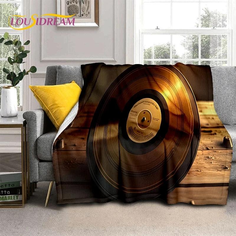 Vinylová deska Hudba DJ Displej Páska Měkká flanelová deka na postel Ložnice Pohovka Piknik, Přehozová deka na přikrytí Venkovní volný čas Dárek