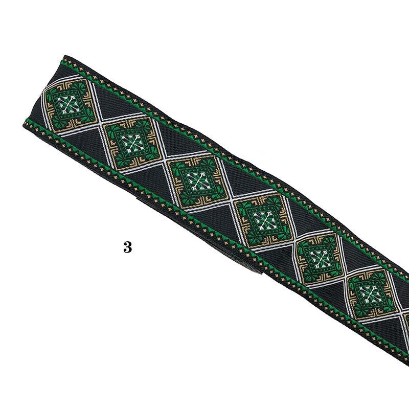 Cinta de Pasamanería Bordada Jacquard de Encaje Étnico para Adorno de Borde de Cuello de Vestimenta de Ropa Nacional Tradicional de Bricolaje de 5 cm