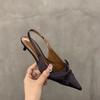Fashion French Pointy Bow High Heels Women Thin with 2025 New Temperament Socialite Fashion Everything Comfortable Baotou Sandals
