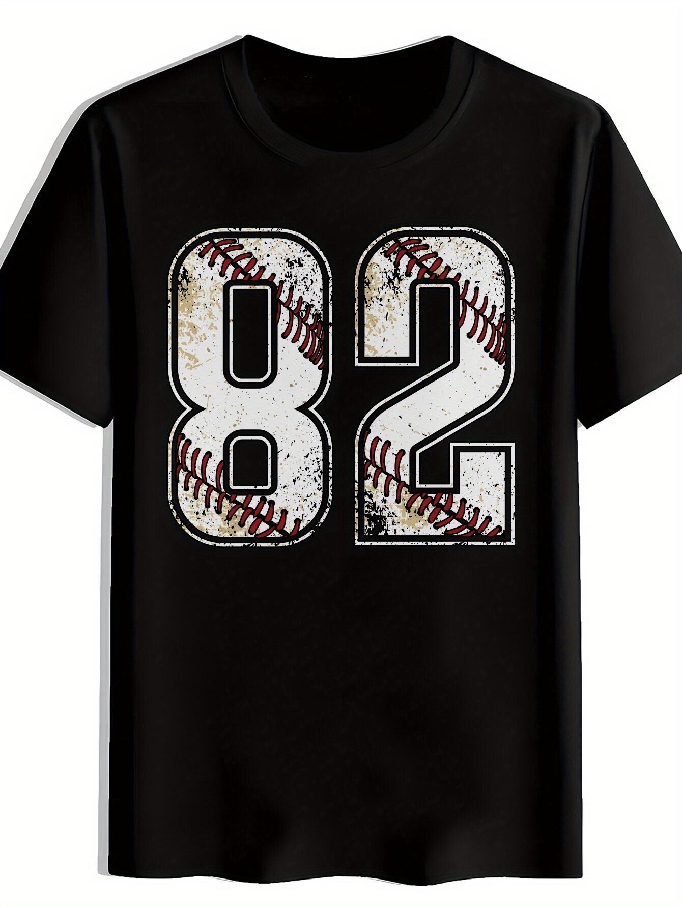 T-shirt Baseball-Inspired with 208.28cm Print - Casual Summer Tee L