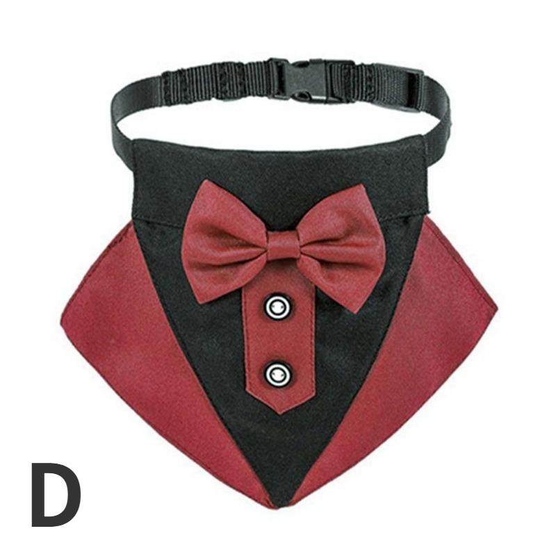 1 Stück Verstellbares Hunde-Tuxedo-Bandana-Halsband mit Fliege Schal Schwarz Haustier Hochzeit Formelles Kostüm für Welpen