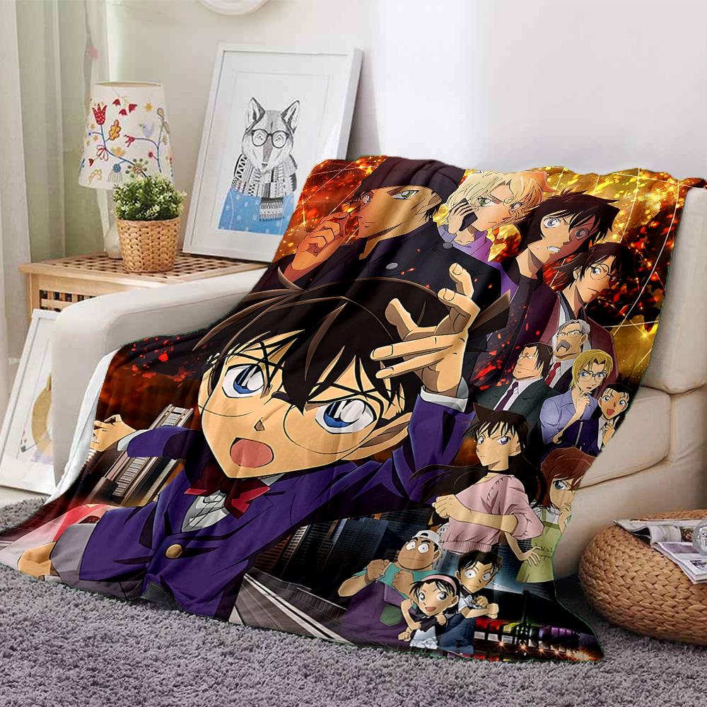 1pz Detective Conan Mystery Case Coperta in Flanella Super Morbida Carina Confortevole per Viaggio Biancheria da Letto Divano Divano Coperta Y7238