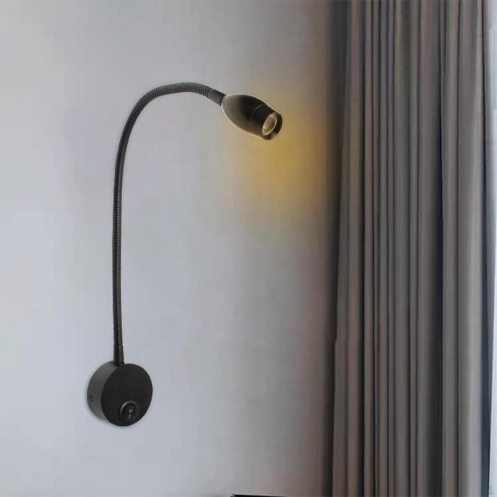 Adjustable Bedside Lamp with Flexible Neck for Reading in Bed