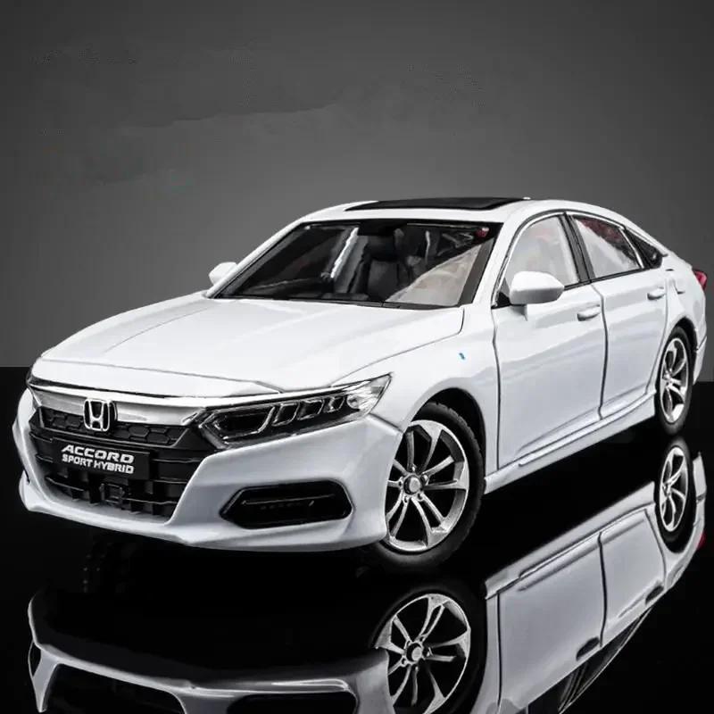 1:24 HONDA Accord Alloy Car Model Diecasts & Toy Vehicles Metal Car Model High Simulation Sound and Light Collection Kids Gifts ED4