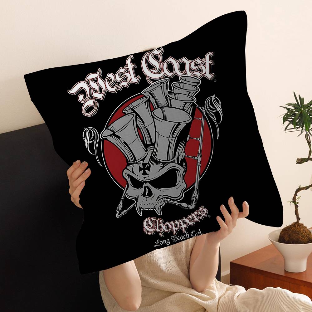 West C-Coast C-Choppers Cushion Cover Car Throw Pillow Case For Sofa Car Christmas Gift 40x40cm 45x45cm