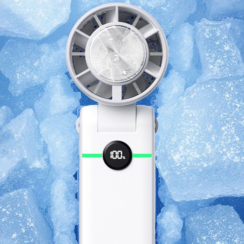 100 Winds Speeds Adjustable Mini Handheld Fan LED Display Hanging Neck Fan  Cooling Fan