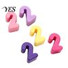 Large Hole Beads 5Pcs DIY Acrylic Bubble Number Beads, 0-9 Chunky Colorful Spacer for Crafting Projects