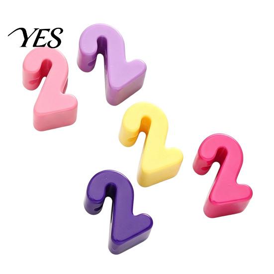 Large Hole Beads 5Pcs DIY Acrylic Bubble Number Beads, 0-9 Chunky Colorful Spacer for Crafting Projects