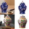 Tea Canister Storage Pot Display Tank Floral Arrangement Ceramic Flower Vase Ginger Temple Jar for Kitchen Dining Room Coffee