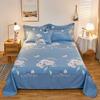 100% Cotton Country Floral Flat Sheet 3 Pieces Tulip Bed Sheet Set Soft Botanical Flower Blossoms Bed Cover with 2 Pillow Cases