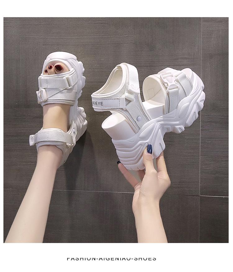 Fashion NEW Summer Women Sport Sandals Ladies Wedge Sandal Buckle High Heels Platform Shoes Woman 11CM Hoof Woman Thick Bottom Sandalias