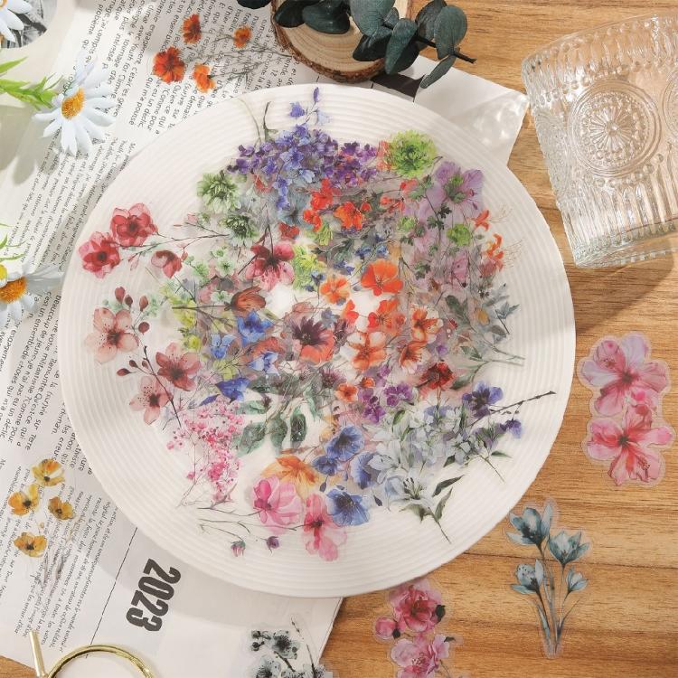 Flowers Sticker Plant Labels Sticker Reward Sticker Colorful Floral Sticker Decorative Sticker for Craft Enthusiasts