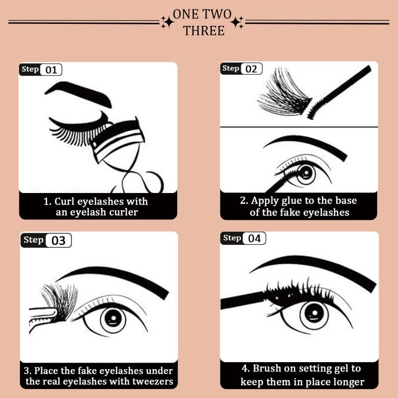 Natural-Looking DIY Eyelashes 198 Strands 11 Rows Synthetic Fiber False Lashes Daily Wear