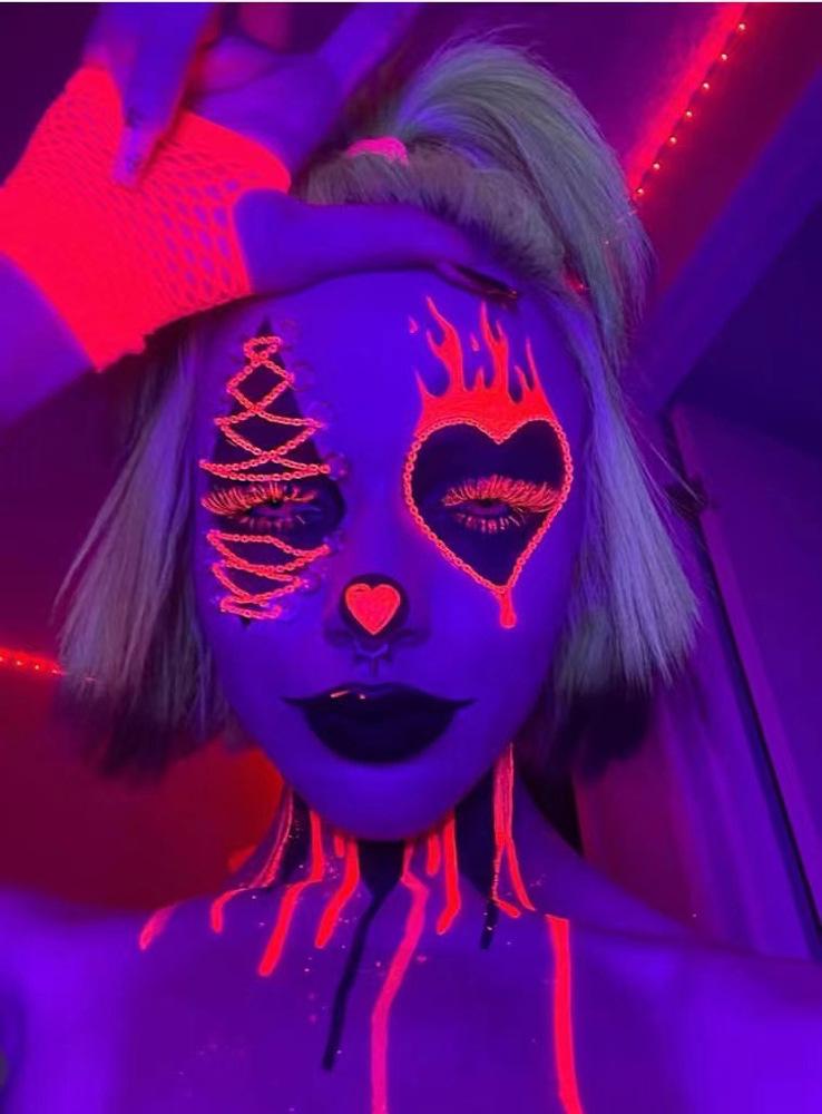 6-Color Halloween UV Glow Fluorescent Liquid Eyeliner Set - Long-lasting, Vibrant Shades