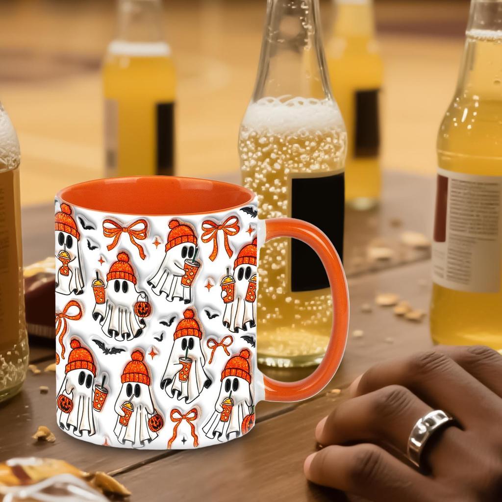 Halloween Ghost Mug Halloween Ghost Ceramic Mug 3D Coffee Mug Cute Ghost Ceramic Coffee Mug Halloween Decor Gift