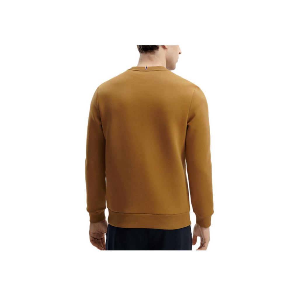 FILA Mens Knitted Sweatshirt 2024 Spring New Business Commuting Pullover Simple Casual Top Men tops Orange Ginger-Yellow F11M411213F-YE