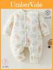 Baby Winter Cotton Romper With Thickened Insulated Fabric For Newborn Boys Girls