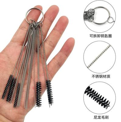 Juego de 15 cepillos de limpieza para carburador con limpiadores de boquillas para pistola pulverizadora: agujas de acero inoxidable y cepillos de nailon.