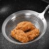 Stainless Steel Large Skimmer with Slotted Spoon for Wooden Handle Heavy-Duty Frying Dumplings Noodles Rust-Proof Dishwasher