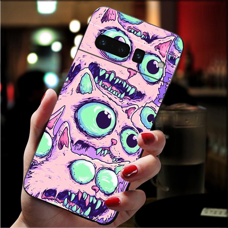 Handyhülle Für Google Pixel 10 Pro 9 Pro XL 9A 8 7 6 Pro Pixel 8A 7A 6A Pixel 8 7 6 5 Schwarze Katze Kunst