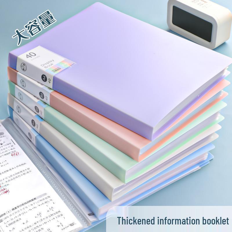 A4 Morandi Color Clear Insert Folder: Transparent Storage Album for Test Paper Collection.