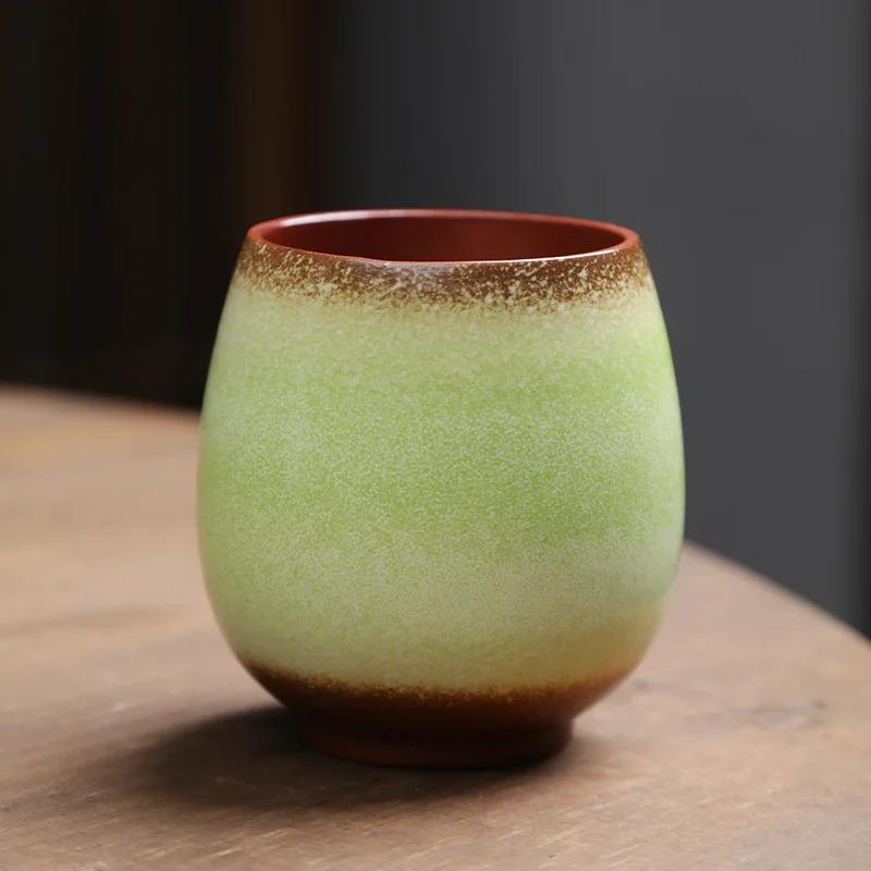 

1 шт. 200 мл чашка для заваривания в печи, большая керамическая чашка для кунг-фу, набор для чая, грубая керамика, чашка для эспрессо 200ml зелёный