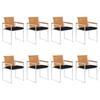 VidaXL Garden Chairs 8 Pcs with Cushions Solid Acacia Wood 3078546