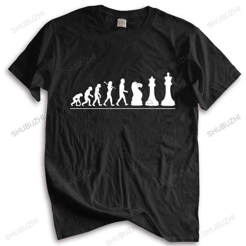 summer tshirt shubuzhi brand teeshirt Chess Player Evolution Funny Mind Board Game Tshirt unisex tshirt loose style tops S