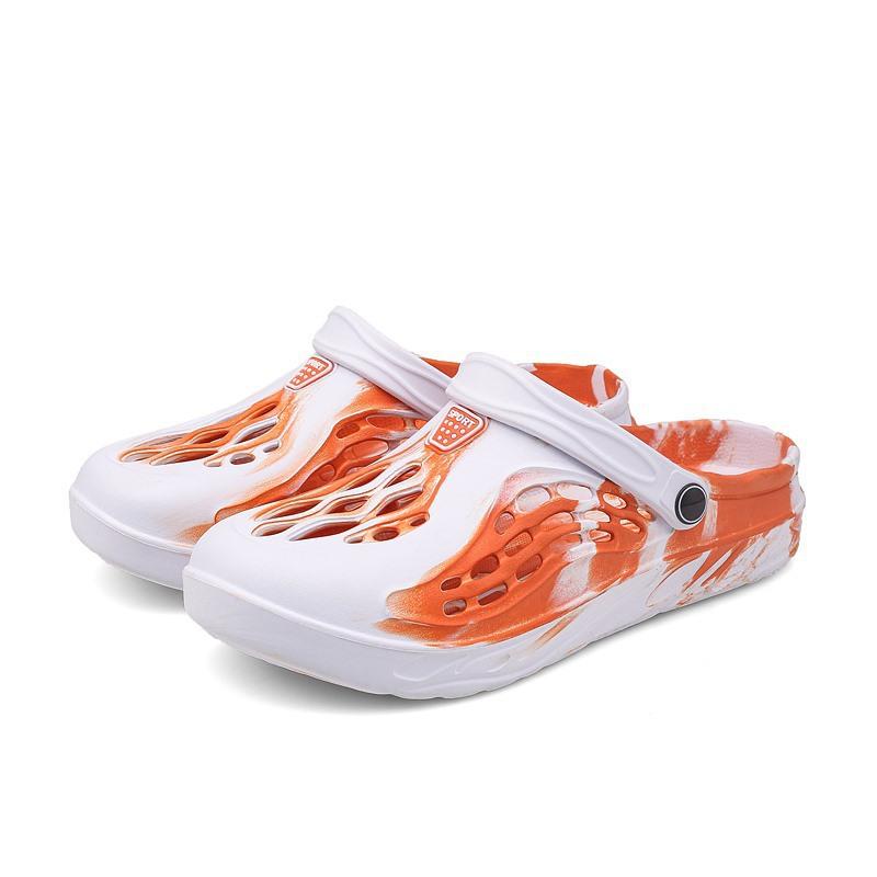 Large Size Bag Head Slippers Men's Summer Personality Camouflage Hole Shoes Lightweight Breathable Hollow EVA Beach Sandals