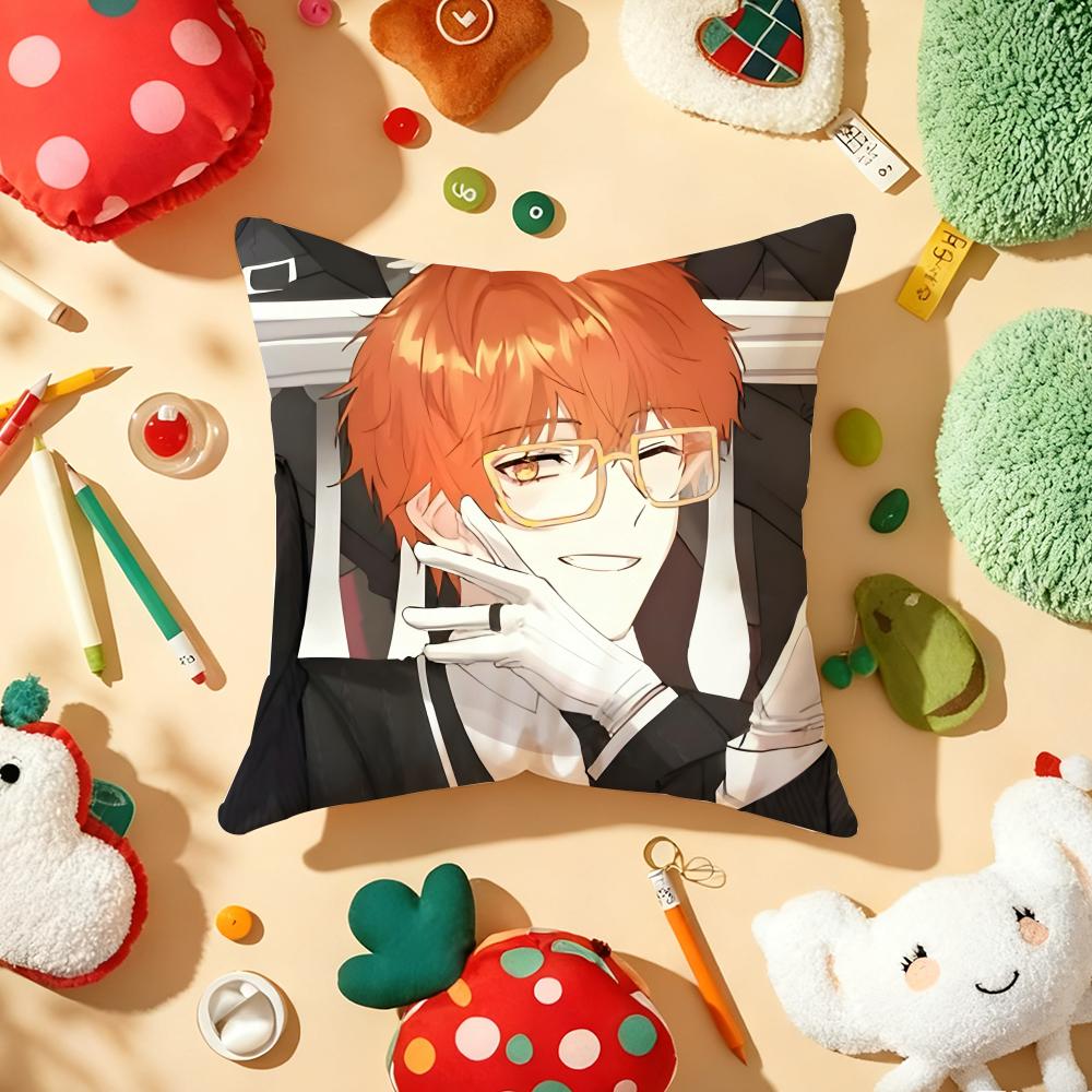 M-Mystic M-Messenger 707 Chibi Cushion Cover Plush Fabric Soft Double-Sided Printed Sofa Warm Winter Home Gift Pillow Cover