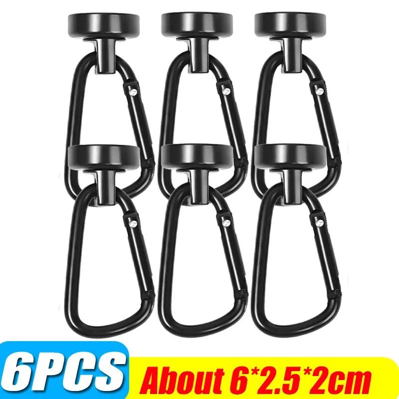 

1/6 шт. прочные магнитные крючки, вращающиеся на 360°, многоцелевой сверхпрочный магнитный крючок для дома, кухни, ванной комнаты, стеллажи для хранения 6x2.5x2cm