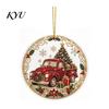 Office Holiday Decorations Christmas Acrylic Hanging Ornament, 2D Flat Double Side Printed Personalized Gifts Santa Snowman Pendant for Tree