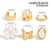 Ingemark 6Pcs/Set Vintage Flower Open Rings for Women 2026 New Fashion Boho Imitation Pearl Crystal Ring Y2K Bridal Jewelry Gift