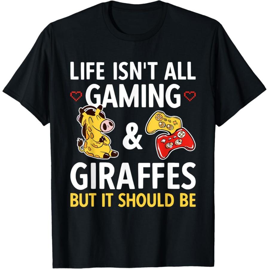 Giraffe Safari Zoo Animal Gaming Giraffe T-Shirt XXXXXL чёрный
