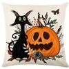 1pc Halloween Cushion Cover Black Cat Pumpkin Ghost Pattern Decorative Pillowcase Suitable for Bedroom Decoration Festival Gifts