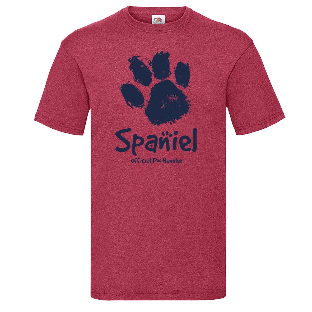 Spaniel official poo handler T-Shirt dogs poop scoop pets paw Birthday Gift 4XL