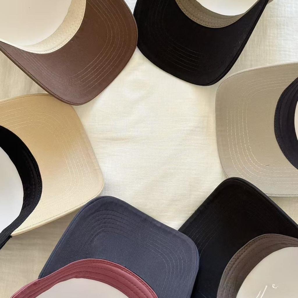 Spring New Original Color Matching Baseball Cap Women Deepen the Big Head Circumference and Show the Face Small Thin Contrasting Color Cap Men