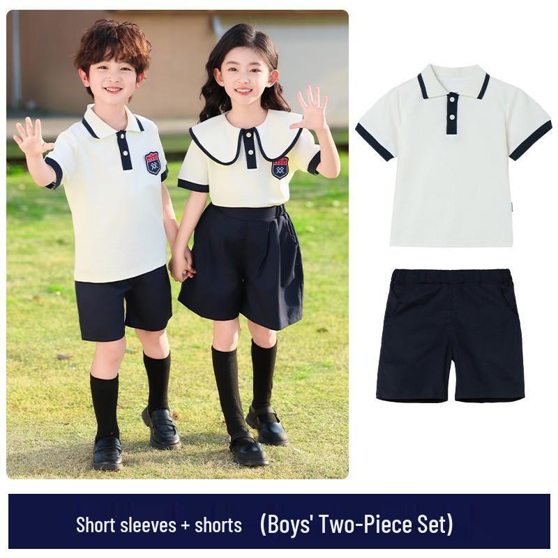 Conjunto de Uniforme Esportivo Infantil Azul Marinho: Conjunto de Três Peças Outono/Inverno para Jardim de Infância e Ensino Fundamental
