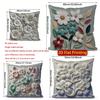 2D Floral Embroidered Pillow Covers With 3D Effect Pattern Cushion Cover Suitable For Sofa Bedroom Car Pillow Cover