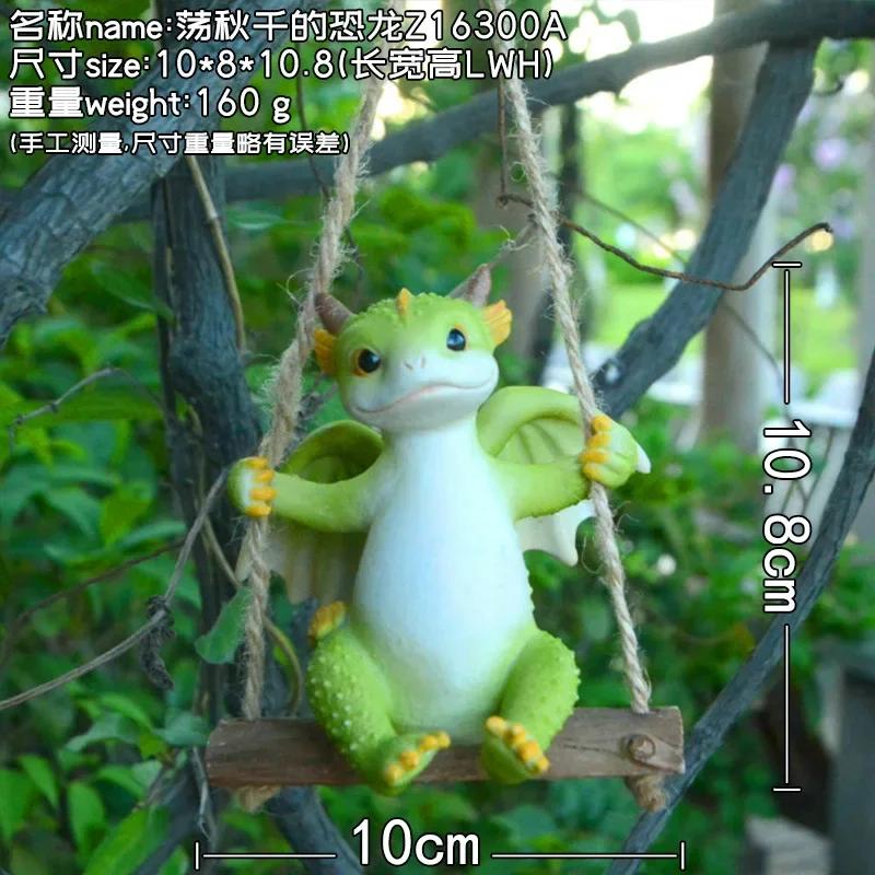 Resin Simulation Magic Animal Dragon Dinosaur Miniature Fairy Garden Terrarium Bonsai Decor Dragon Figurine